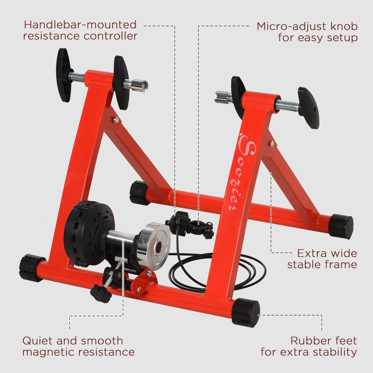 Support magnétique pour vélo d'intérieur, rouge