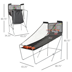 Double Shots Two-Player Foldable Arcade Basketball System
