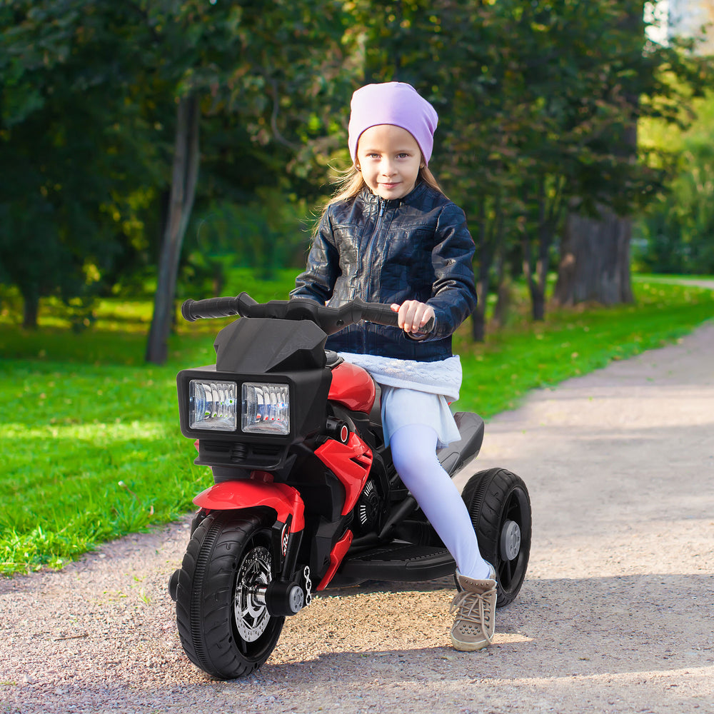 6V Electric Motorcycle with Musical Horn and Headlights, Red