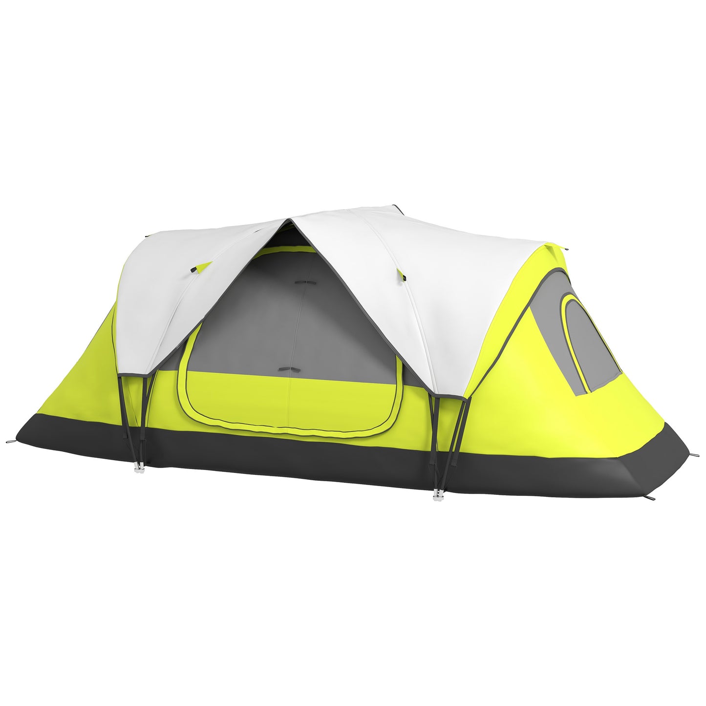Tente de camping pour 6 à 8 personnes avec double toit imperméable de 2 000 mm et sac de transport, verte