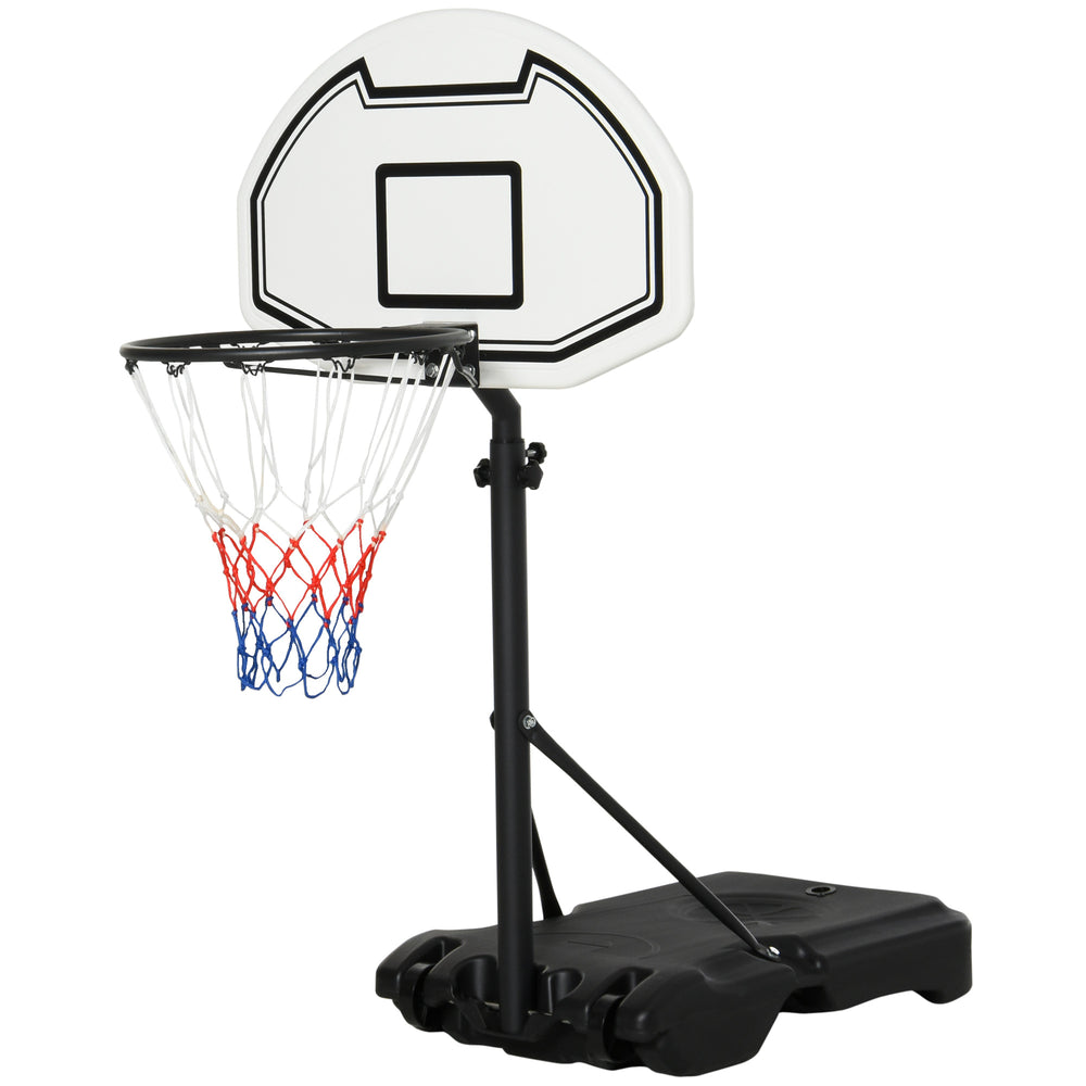 Panier de basket mobile pour piscine avec hauteur ajustable de 51 à 64 pouces et base à roulettes