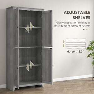 Meuble de rangement avec portes et étagères, gris