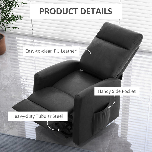 Fauteuil inclinable releveur électrique avec télécommande et poche latérale, gris