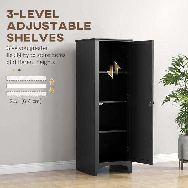 Meuble de rangement avec 4 étagères à niveaux, noir