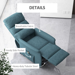 Fauteuil releveur pour personnes âgées électrique avec télécommande, bleu