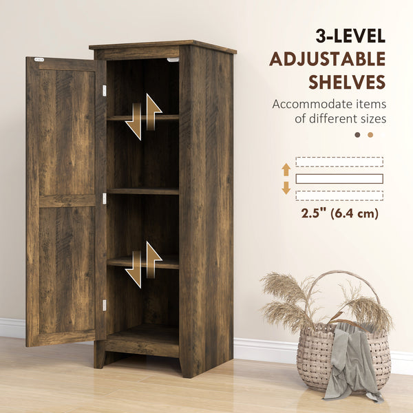 Meuble de rangement avec porte de grange et avec étagères réglables, marron