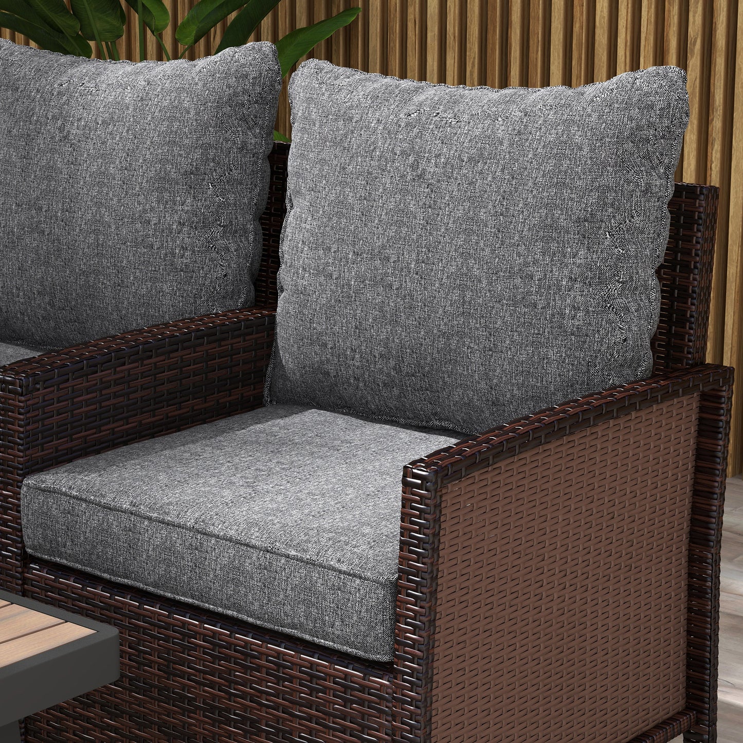 Coussins de rechange pour chaise de patio avec dossier, lot de 4, gris
