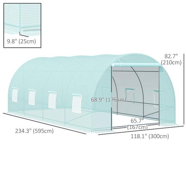 20 x 10 x 7 ft Heavy Duty Outdoor Walk-In Greenhouse