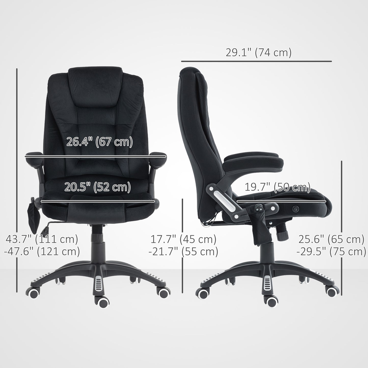 6-point vibrating massage office chair, black
