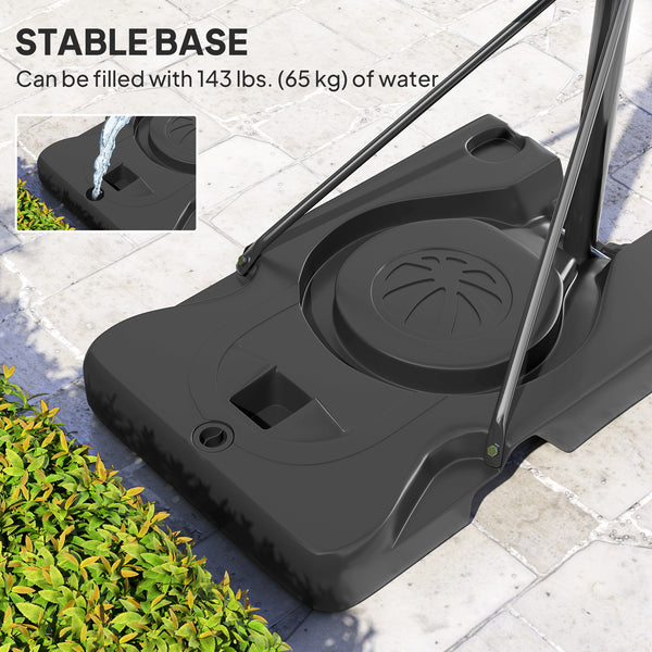Panier de basket portable de 1,3 à 3 m avec roulettes