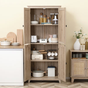 Meuble de rangement avec portes et étagères, beige