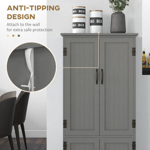 Garde-manger à 4 portes à plusieurs étages, gris