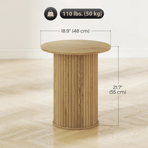 Table d'appoint ronde et cannelée