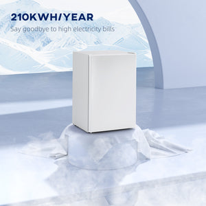 Mini-réfrigérateur 2,5 pi³, réfrigérateur compact à une porte avec congélateur, thermostat réglable, porte réversible, blanc
