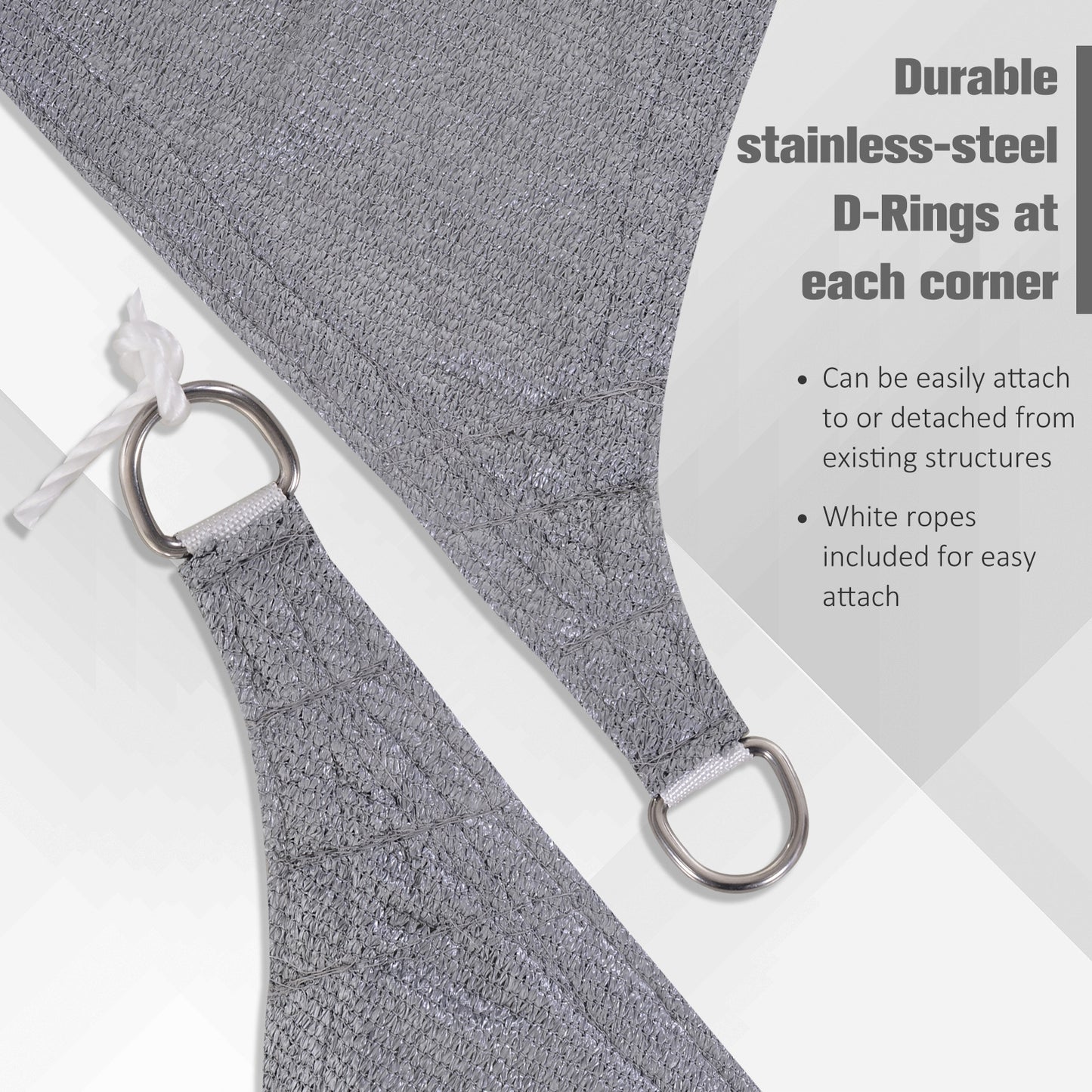 Voile d’ombrage rectangulaire d’extérieur – Protection solaire efficace, gris