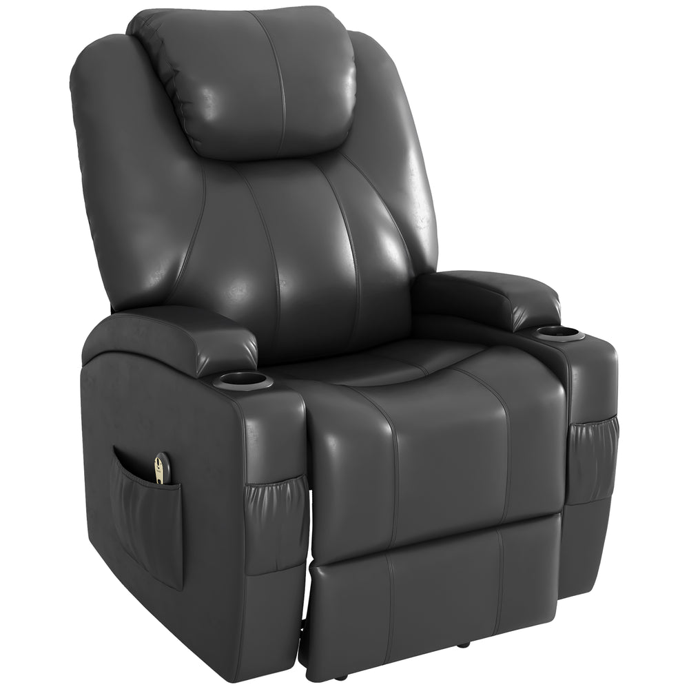 Fauteuil inclinable électrique pour personnes âgées avec repose-pieds, gris