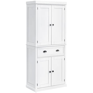 Armoire de cuisine haute avec tiroir, blanche