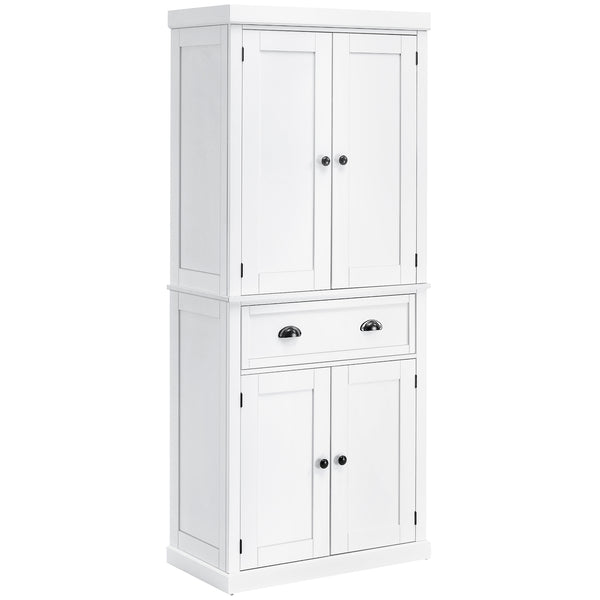 Armoire de cuisine haute avec tiroir, blanche