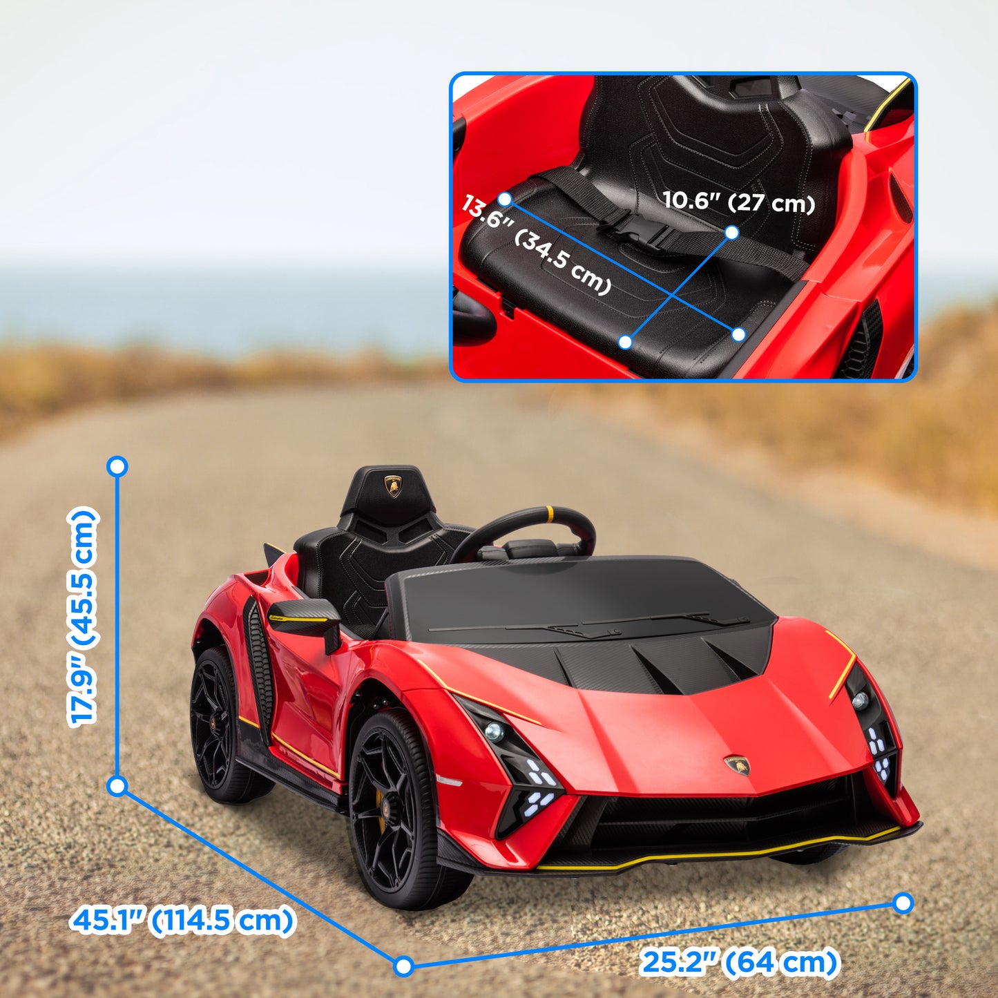 Licensed Lamborghini Autentica 12V Remote Control Car, Red