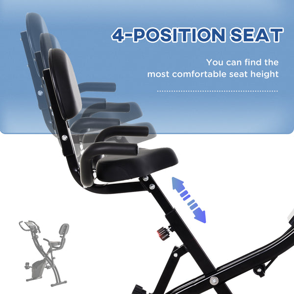 3-in-1 Folding Exercise Bike with 8-Level Magnetic Resistance, Black