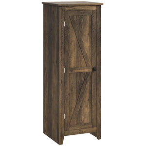 Meuble de rangement avec porte de grange et avec étagères réglables, marron