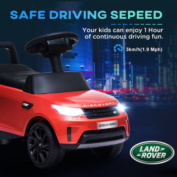 Land Rover 6V with musical horn and headlights, red
