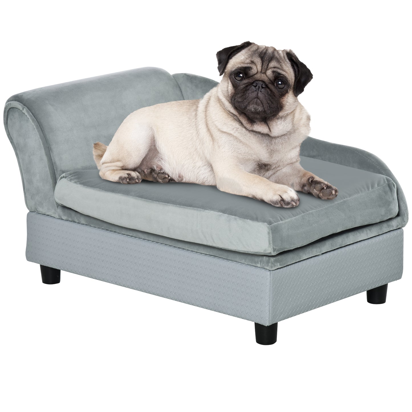 Canapé pour animaux de compagnie, pour petits chiens et chats, coussin en éponge, gris clair