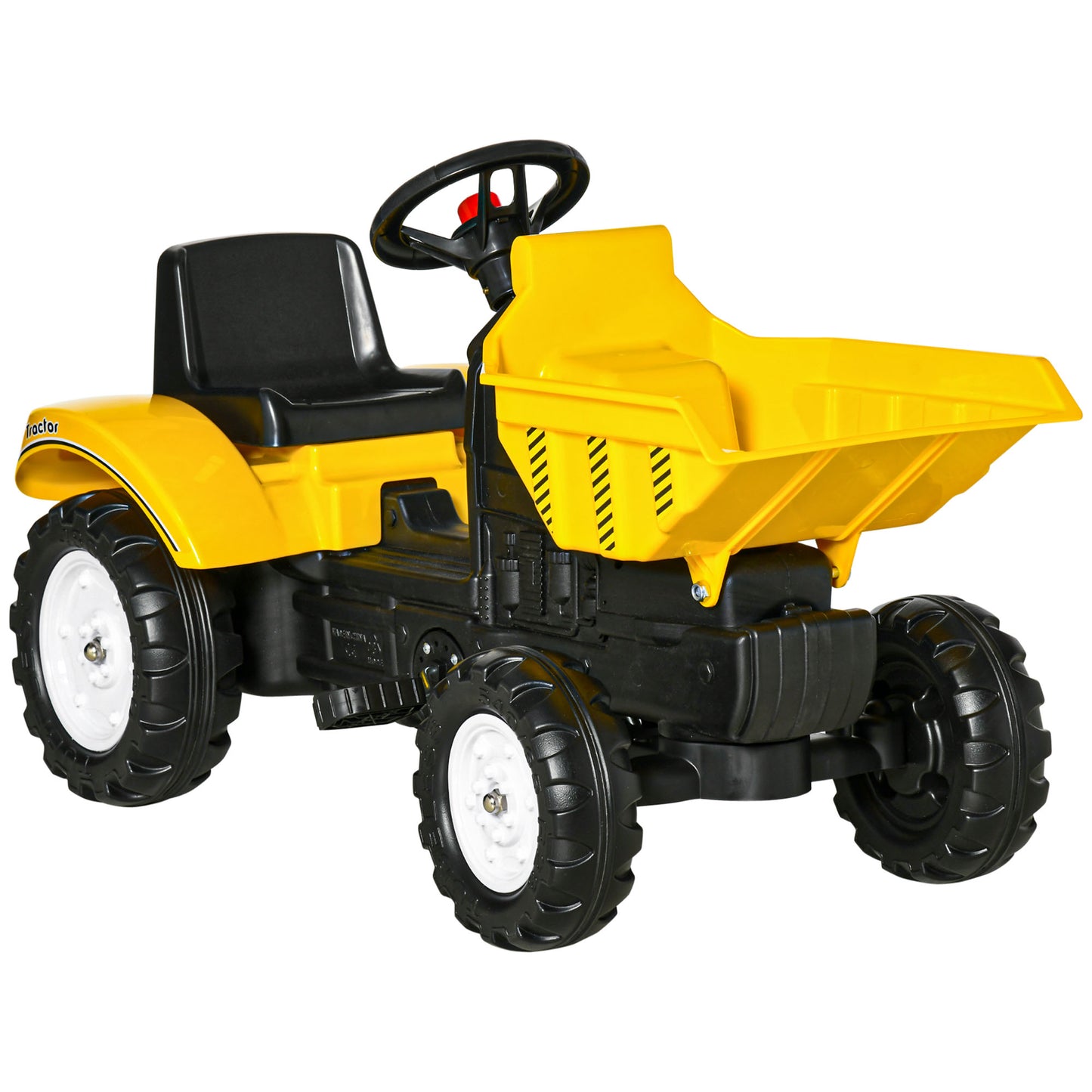 Pedal Tractor for 3 Year Olds with Hand Operated Bucket, Yellow