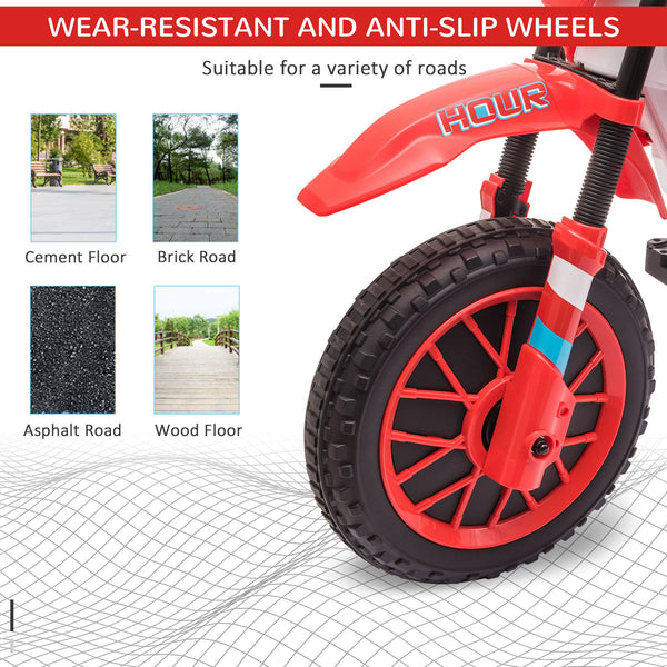 12V Electric Motorcycle with Training Wheels, Red