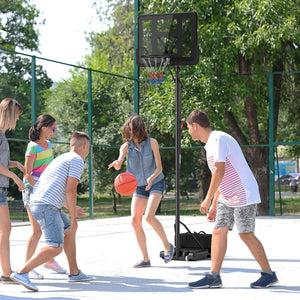 Panier de basket portable avec poids libre, roulettes et base remplissable