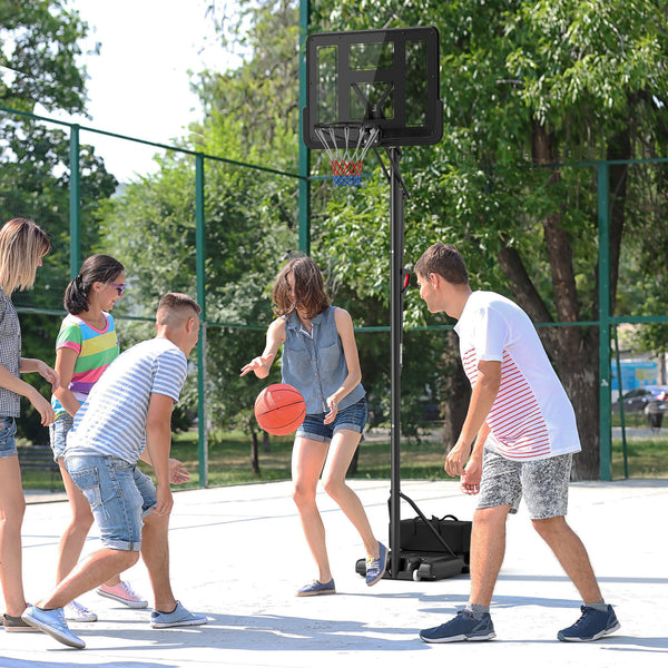 Panier de basket portable avec poids libre, roulettes et base remplissable