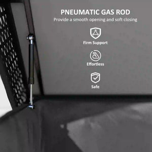 Coffre de terrasse 165 gallons en osier avec doublure imperméable, vérin à gaz et roues universelles, noir