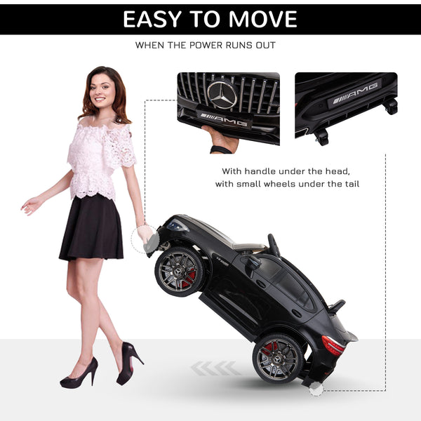 Voiture électrique 12 V avec télécommande et suspension, noir