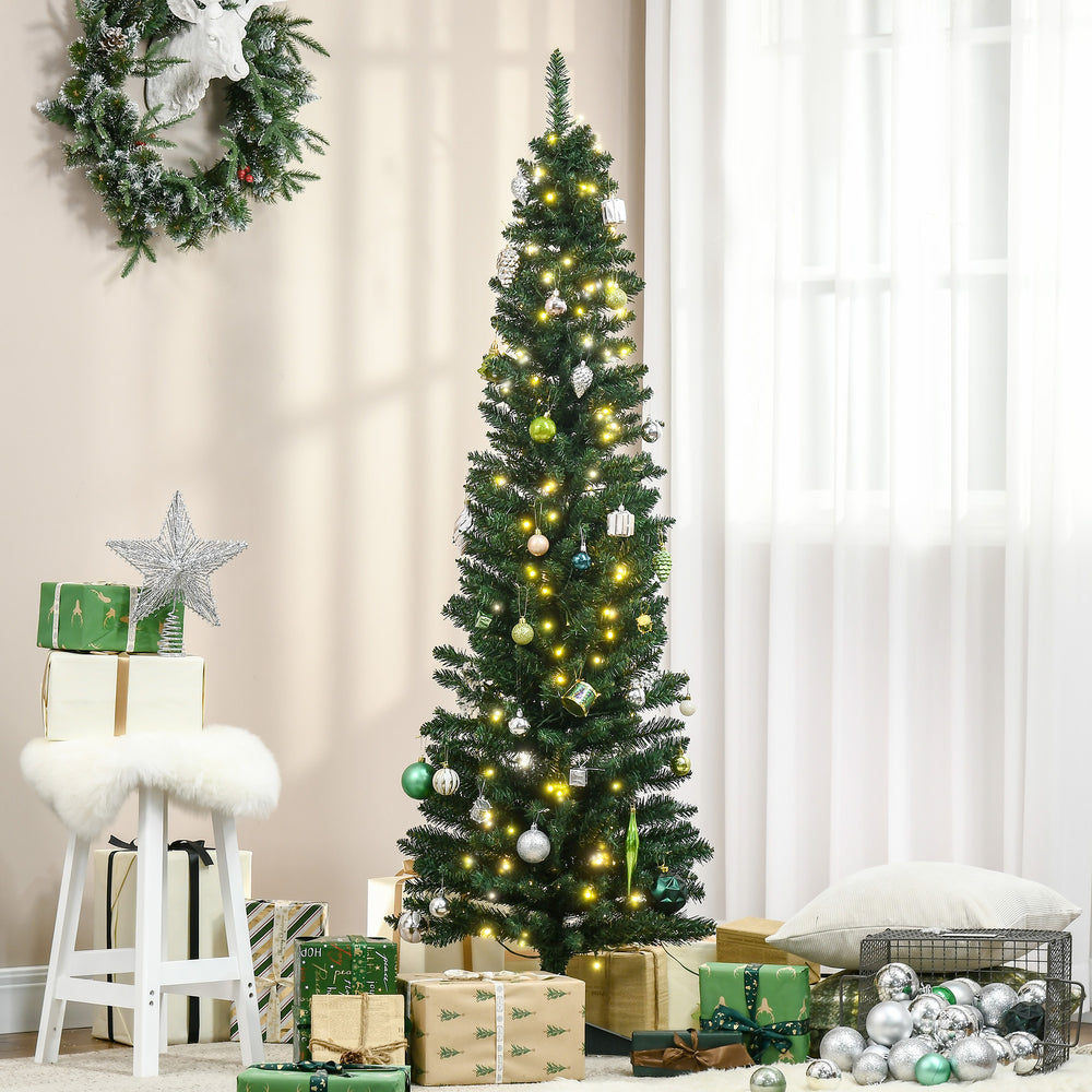Sapin de Noël artificiel vert pré-éclairé de 6 pieds avec lumières LED blanc chaud