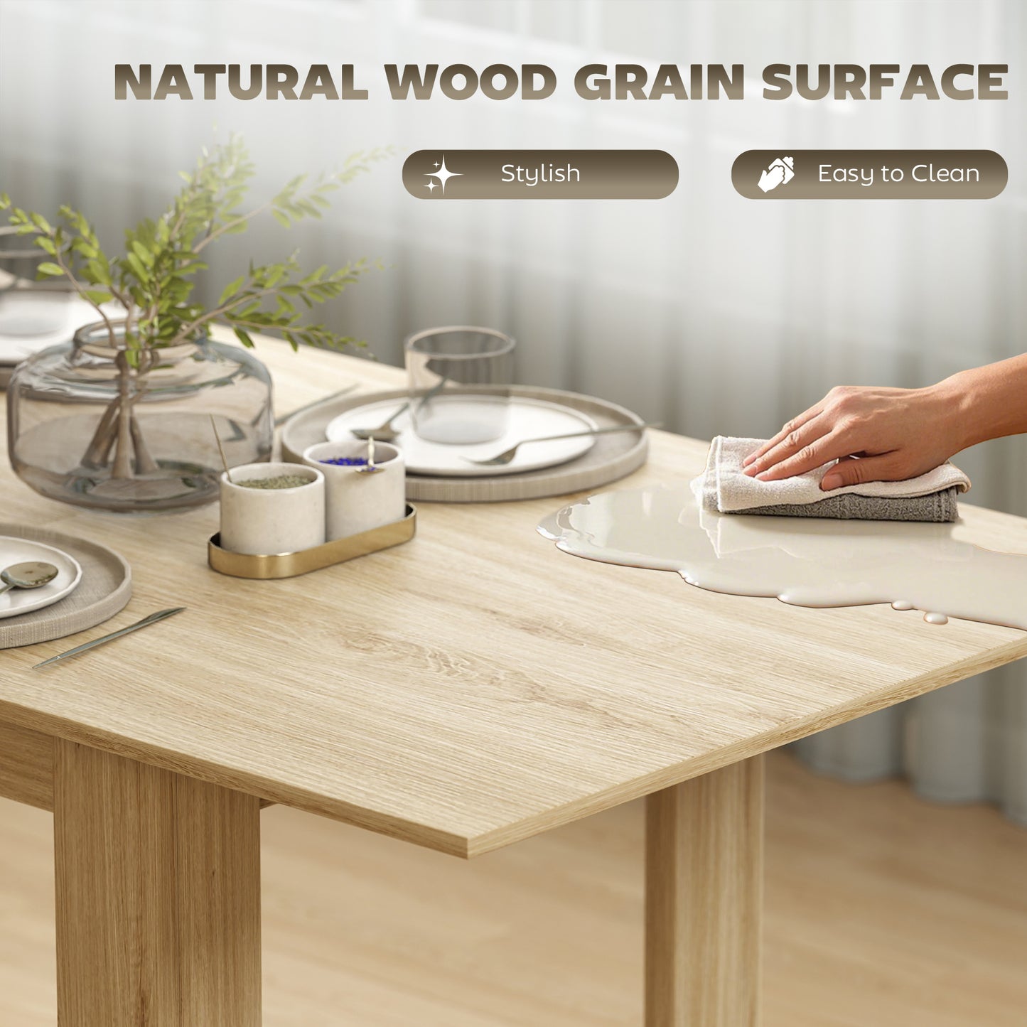 Table à manger extensible pour 6 à 8 personnes