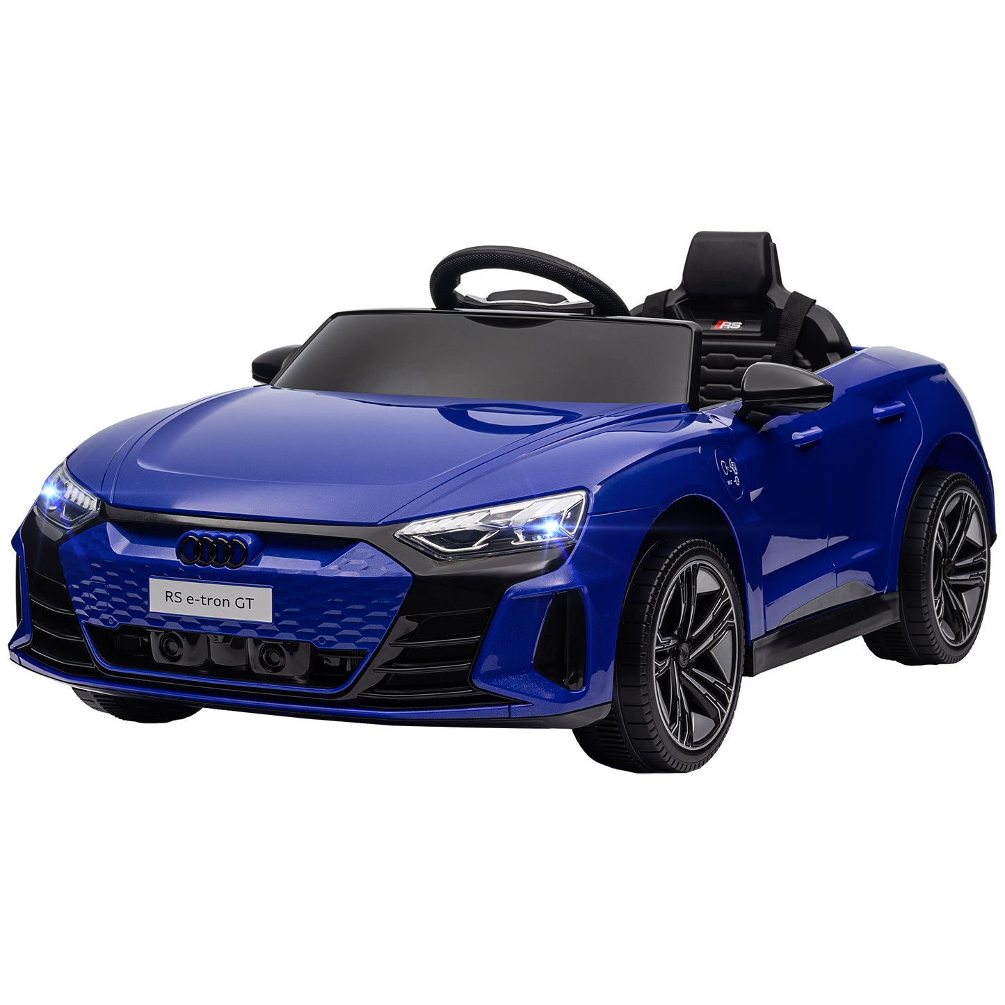 Voiture électrique pour enfants Aosom 12 V Audi RS e-tron GT, sous licence, avec télécommande, bleu marine