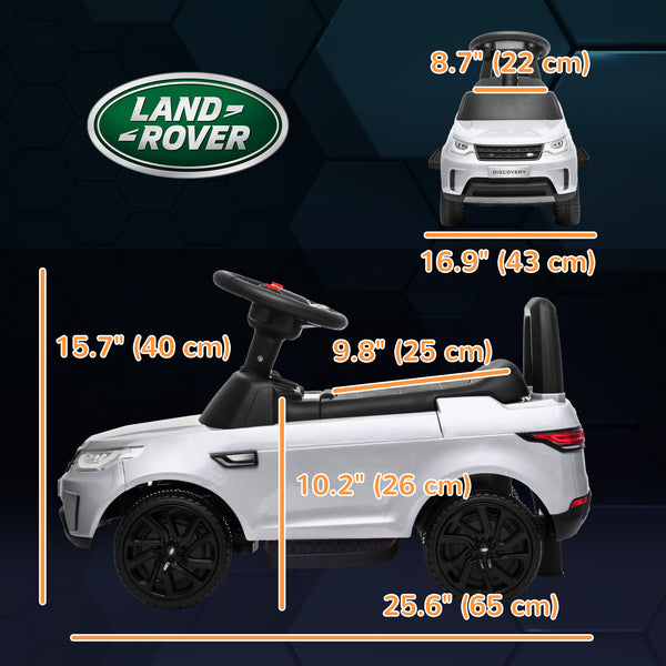 Land Rover 6V Toddler Ride-On with Musical Horn, White