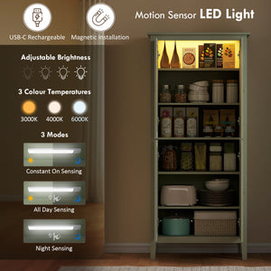Storage unit with motion sensor and LED lighting, green