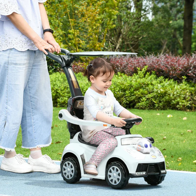 Voiture à pousser rouge pour tout-petit avec poignée arrière et roues sécurisées pour usage intérieur ou extérieur