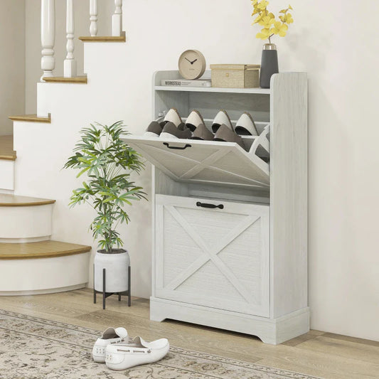 Shoe cabinets and shelves