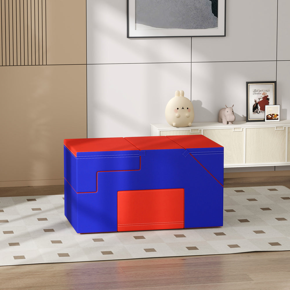 Ensemble de jeu 2 pièces en mousse pour enfants, bleu foncé