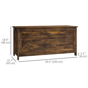 Coffre de rangement avec 2 charnières de sécurité, marron rustique