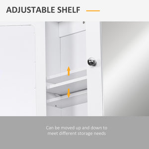 Armoire à pharmacie avec portes doubles, étagère ouverte et étagère réglablr, blanche