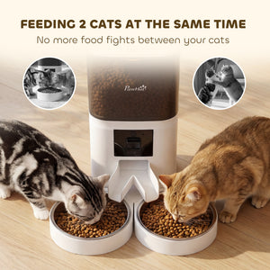 Automatic cat feeder for 2 cats with HD camera