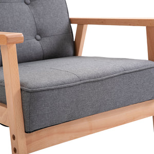 Fauteuil d'appoint avec dossier capitonné en tissu moderne, Gris