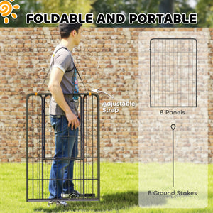 Parc pour chien, intérieur/extérieur, portable et pliable, 8 panneaux, avec porte et sangle, pour grands chiens