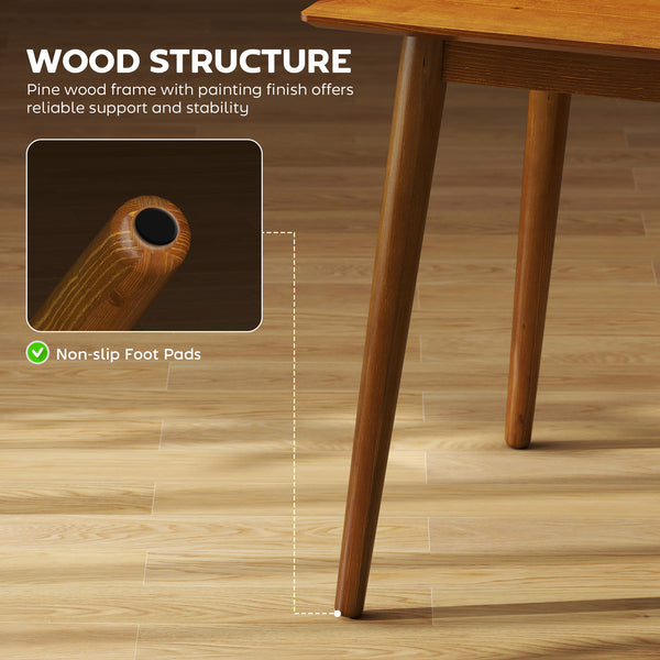 47" x 30" Dining Table, Farmhouse Dining Room Table with Pine Wood Frame, Space Saving Kitchen Table, Brown