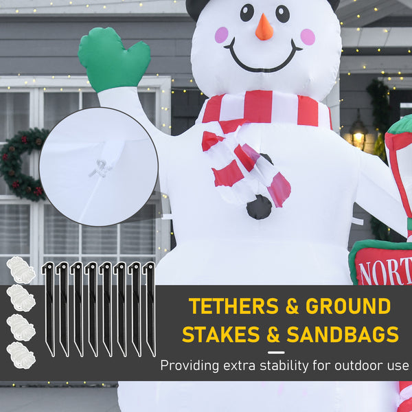 Décoration de Noël gonflable Bonhomme de neige de 7,9 pieds
