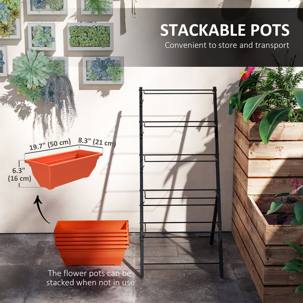Jardinière surélevée à 5 niveaux avec pots de fleurs et trous anti-fuites