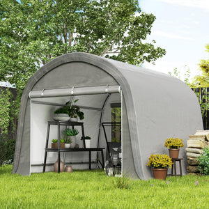Sturdy and waterproof garden shed, light grey